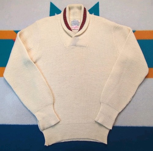 Maglione vintage Fine's Sportswear collo sciallato Rockabilly anni 50 USA lana grande - Foto 1 di 7