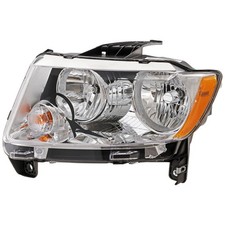 Driver Side Headlight For Jeep Compass 2011-2013 Halogen with Bulb(s)