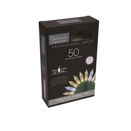 Christmas String Lights LED T5 50-ct 25' ft Warm White, Celebrations T550WWSA - Image 3 of 3