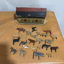 Antique Noah's Ark Toy Wooden with Animals