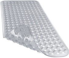 Yimobra Non Slip Bath Mat, Super Strong Suction 34.5 x 15.5 Inch, Clear Gray