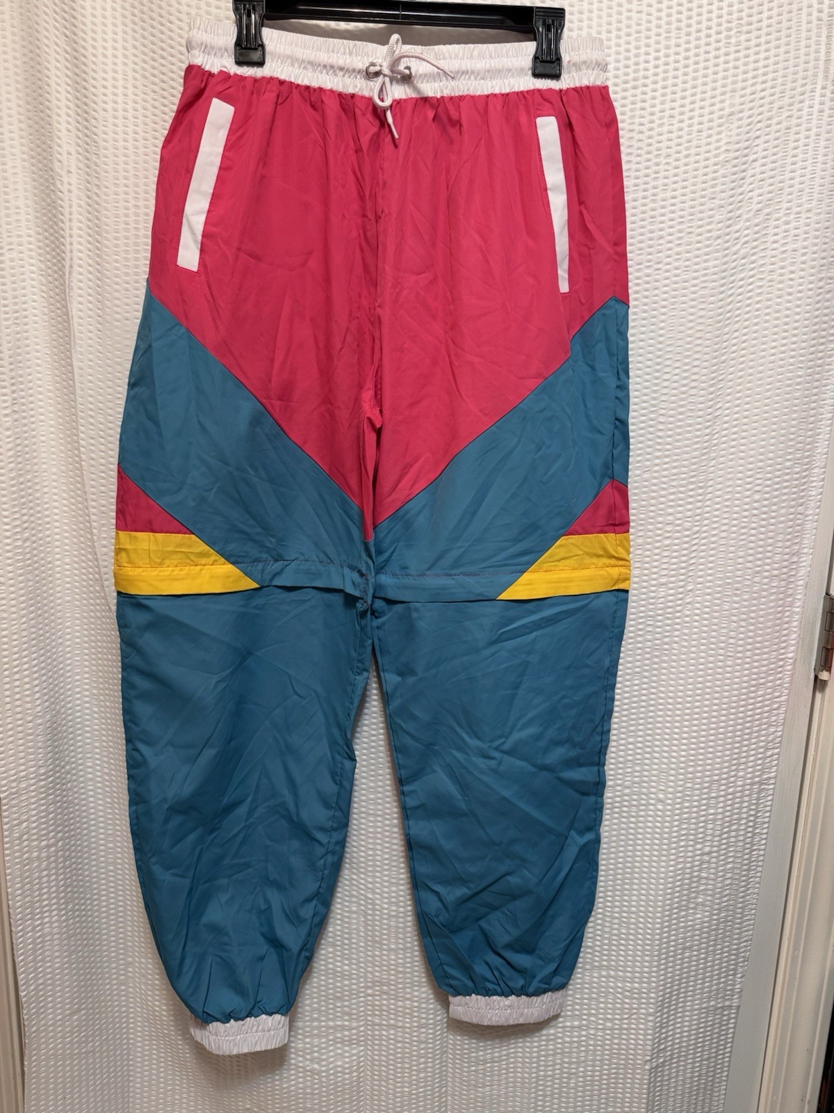Funny Guy Creation Retro 80s & 90s Neon Windbreaker Pants/shorts, Size Large