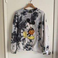 Disney Mickey Mouse Tie Dy Crewneck Sweatshirt Cozy Retro Streetwear