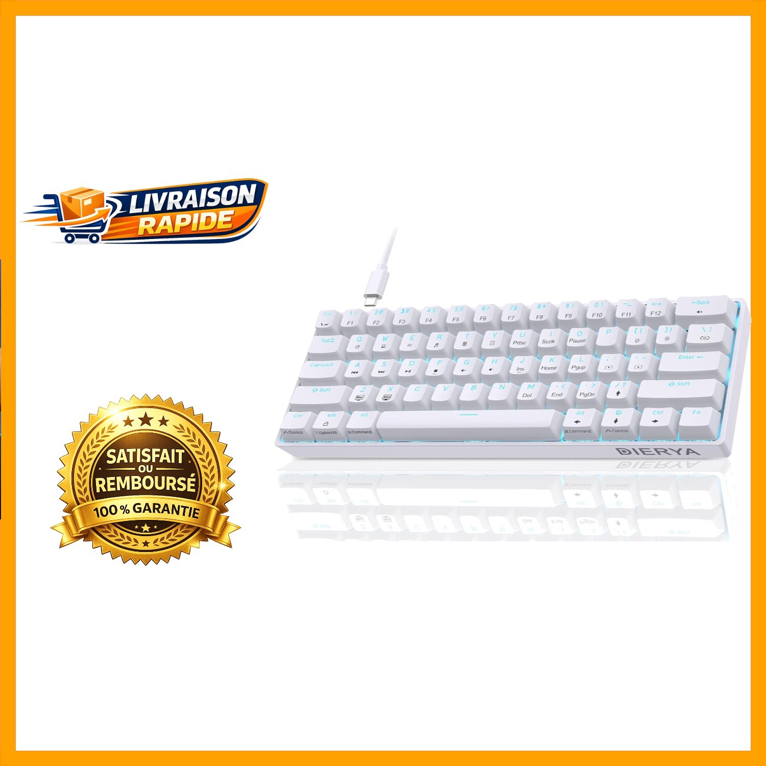 Clavier Dierya ergonomique pour optimiser l'espace de votre bureau de télétravail
