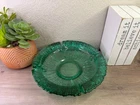 vintage green glass sunburst blenko ashtray