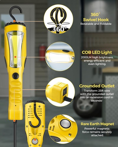 18W LED Work Light, 25FT 2000LM COB LED Light, Handheld Underhood Trouble Lig... - Picture 2 of 9