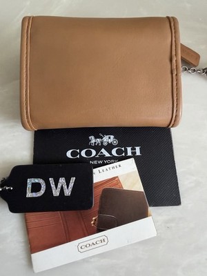 NEW COACH VINTAGE CAMEL LEATHER MULTIFUNCTION WALLET NICKEL 7219