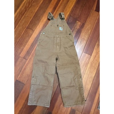 Carhartt Insulated Duck Washed Bib Overalls Classic Workwear Size 5 Kid's 