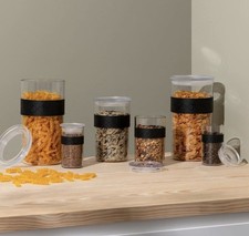 Bodum Presso Set of 12 BPA Free Transparent and Durable Storage Jars with Lids