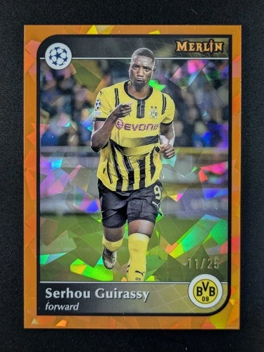2024-25 Topps Merlin Chrome SERHOU GUIRASSY 11/25 Orange Atomic Refractor #183
