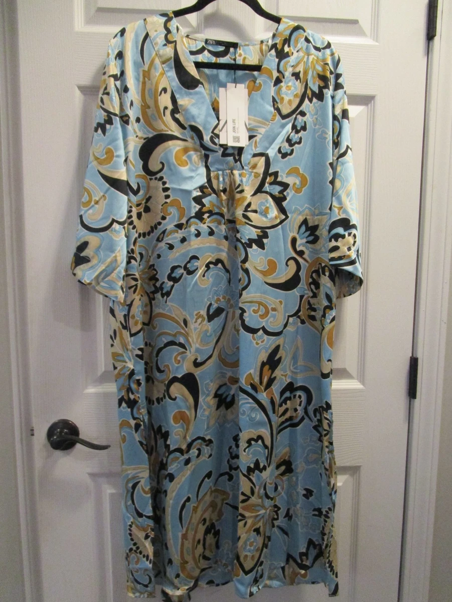 zara kaftan maxi dress ZARA Oversized Maxi Plum Tiered Kaftan Dress 100% Cotton sz S, M