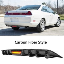 Abs Rear Diffuser Bumper Spoiler Lip Led Light For Honda Accord Sedan 1998-2002