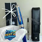 AUCTION MB Le Petit Prince 163 Rollerball Silver Blue w/ Leather — photo 6