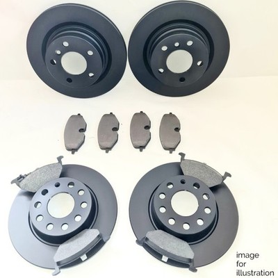 FRONT REAR BRAKE DISCS WITH BRAKE PADS FOR VW SCIROCCO 2.0 GT TDI 08-17