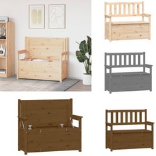 Sitzbank 112,5x51,5x96,5cm Massivholz Kiefer Truhenbank mehrere Auswahl vidaXL