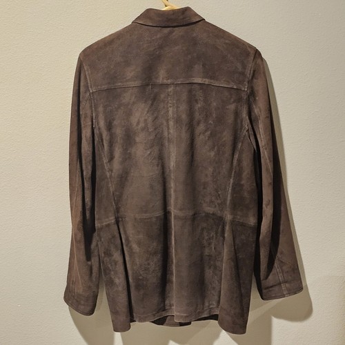 Facconable Mens Brown Goatskin Suede Leather Sport Coat Jacket Size Small - Picture 4 of 4