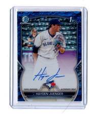 2023 Bowman Chrome Prospects Blue Lunar Crater Hayden Juenger AUTO RC 138/150