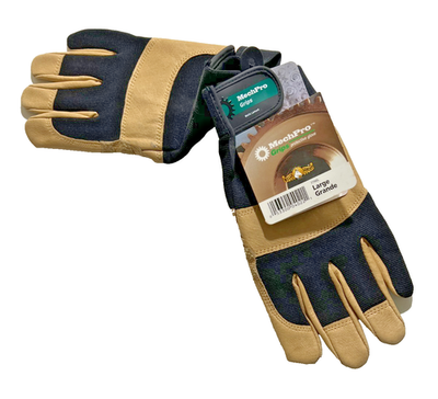 #ad MechPro Grips Leather Mechanic Work Gloves Wells Lamont 7790L LARGE Mech Pro $12.95