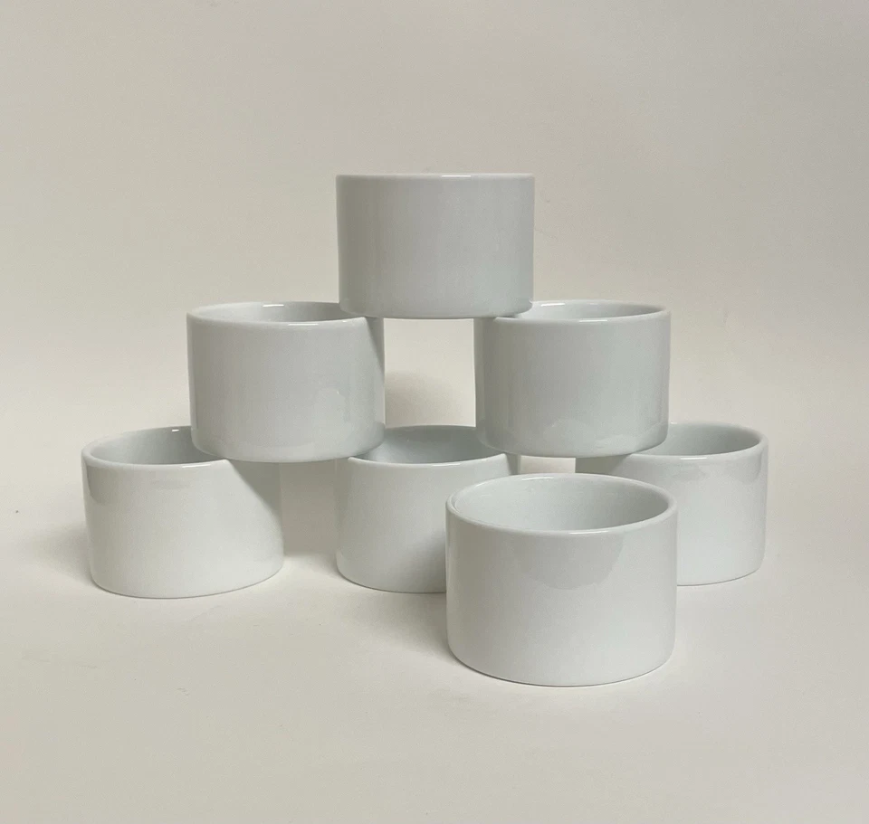 "Cuencos de degustación de salsa bullion Libbey de 7 quilates Ramekins 4 oz cerámica blanca postre de 3""" Foto 2 de 4