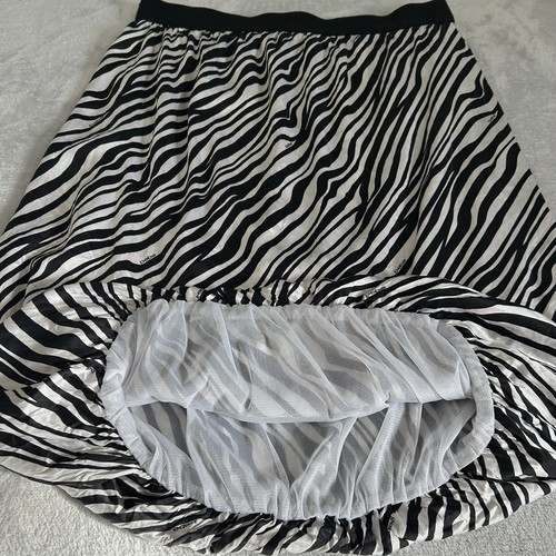 Vtg Y2k bebe Skirt Silk Blend Zebra Bubble Sz S Mesh Tulle Mob Wife Iconic Edgy