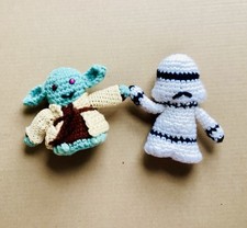 Crochet Star Wars Storm Trooper And Yoda Amigurumi Set Of 2 Handmade In USA