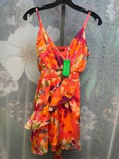Guess Size Small Orange Floral Summer Dress NEW NWT