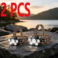 2 PCS 25000LM LED HEADLAMP Rechargeable Headlight Zoomable Head Torch Lamp / /