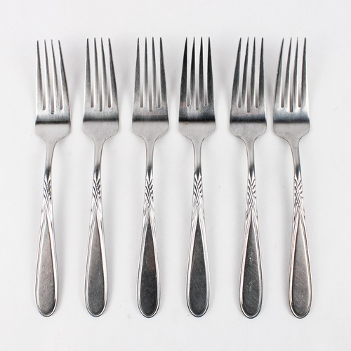 Lot of 6 Stanley Roberts Rogers Co Renee 7.75" Dinner Forks Stainless Steel