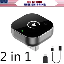 Wired to Wireless CarPlay Adapter For iPhone Android Auto Adapter Plug & Play US