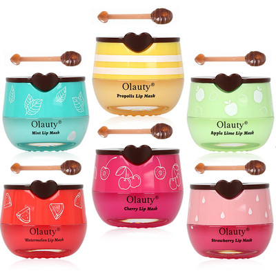 6 PCS Bee Lip Balm Honey Pot, Propolis Sleep Lip Mask Hydrating Prevention Dry a