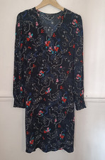 Marks and Spencer Womens Dress Blue Size UK 12 Celestial Floral Milkmaid