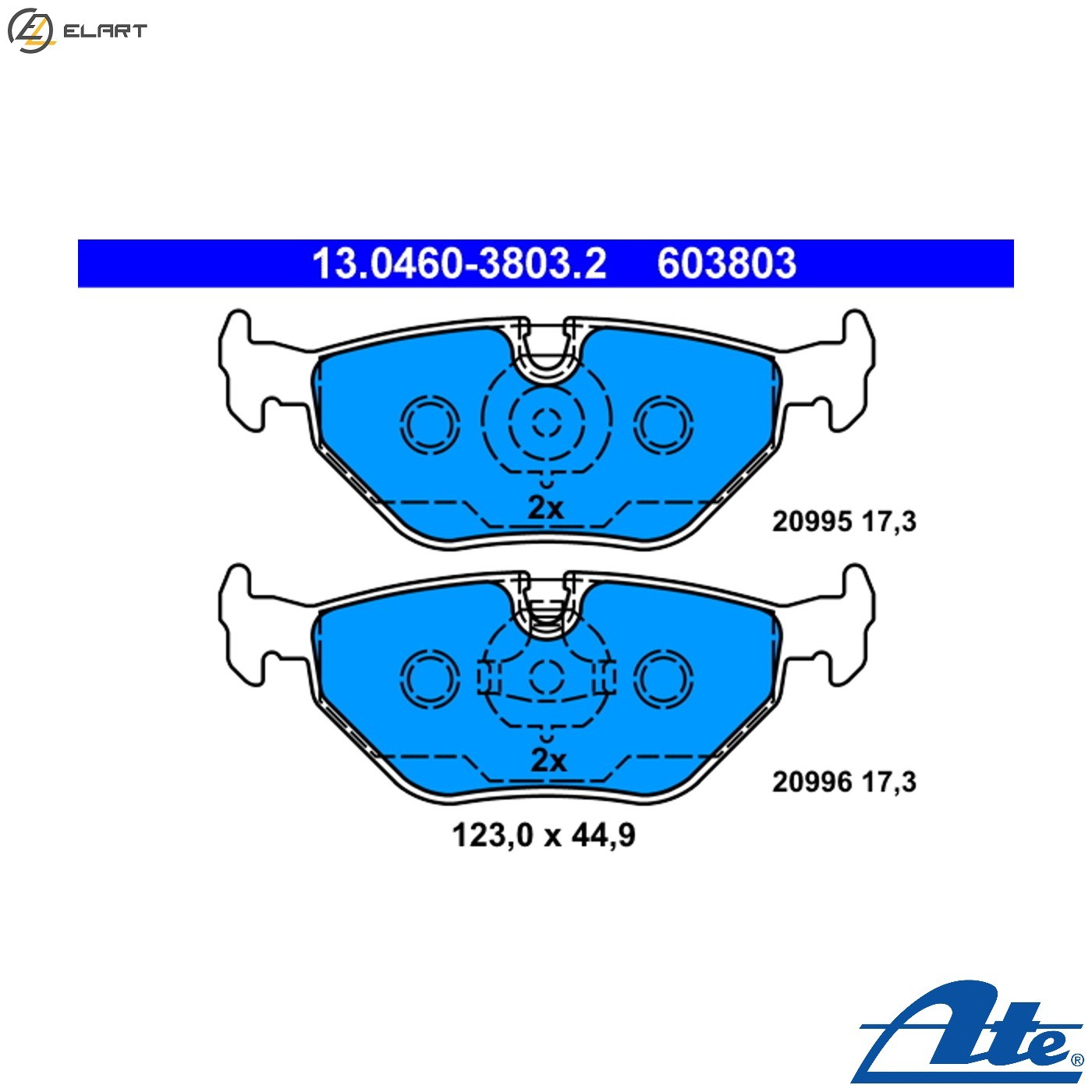 BRAKE PAD SET DISC BRAKE 13.0460-3803.2 FOR BMW 5/E34 Z1/Roadster 7/E32 Z3/E36