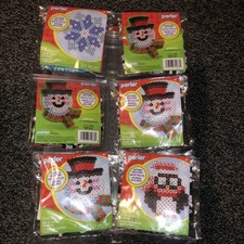 NEW PERLER Lot Of 6 Penguin/Snowmen 4 /Snow Flake BEAD KITS 227 Beads Ea