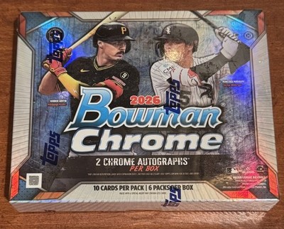 2026 BOWMAN CHROME BASEBALL HOBBY BOX (2 AUTOs) MLB Brand New Sealed In-Hand QTY