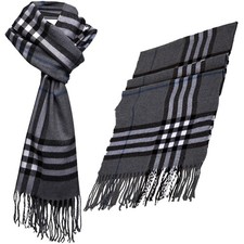 Mens Womens Unisex Scarf Warm Winter Soft Striped Tartan Ladies Neck Shawl Wrap