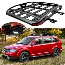 For Dodge Journey 50 Roof Rack Cargo Basket Luggage Carrier Crossbar W Lights