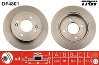 2X Trw Bremsscheibe DF4801 FüR Picanto Kia Ta Hyundai Pa I10 1 Crdi Lpg Sa 3 Ja