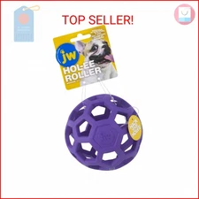 JW Pet Hol-ee Roller Dog Toy Puzzle Ball, Natural Rubber, Medium (4.5 Inch Diame
