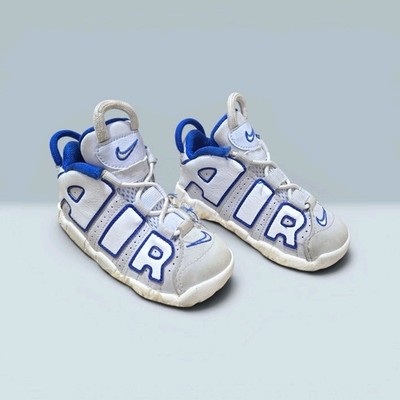 Nike Air More Uptempo TD White Blue Toddler Shoes Size 7C Baby Sneakers