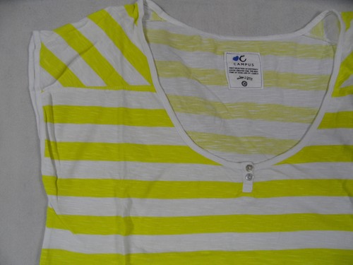 CAMPUS by MARC O POLO schönes gestreiftes Shirt gelb weiß Gr. M TOP KoS1118 - 第 2/2 張圖片