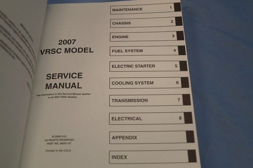 Genuine Harley Davidson Service Manual 2007 VRSC Models 99501-07 - Picture 9 of 11