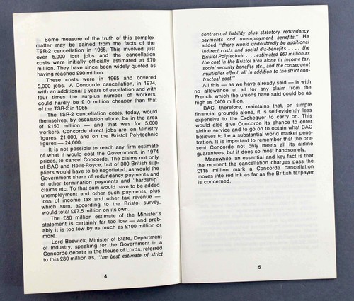 BAC CONCORDE MANUFACTURERS BROCHURE THE COMMON SENSE OF CONCORDE - Picture 3 of 7