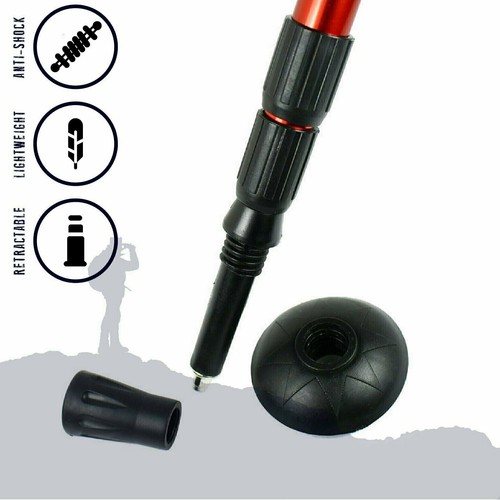 Anti-shock Walking Hiking Stick 4 Section Retractable Adjustable Trekking Stick - Picture 4 of 6