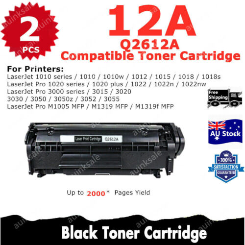 2x Non-OEM Q2612A 12A Toner Cartridge for HP LaserJet 1010 1020 1012 M1005 3055 - Picture 1 of 2