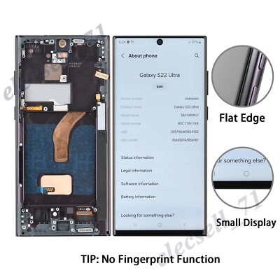 Small Incell LCD Display TouchScreen Digitizer for Samsung Galaxy S22 Ultra S908