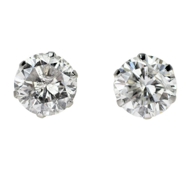 Brand New Pt900 Diamond Earrings 2.201ct G/H I1 G/VG Free Shipping 
