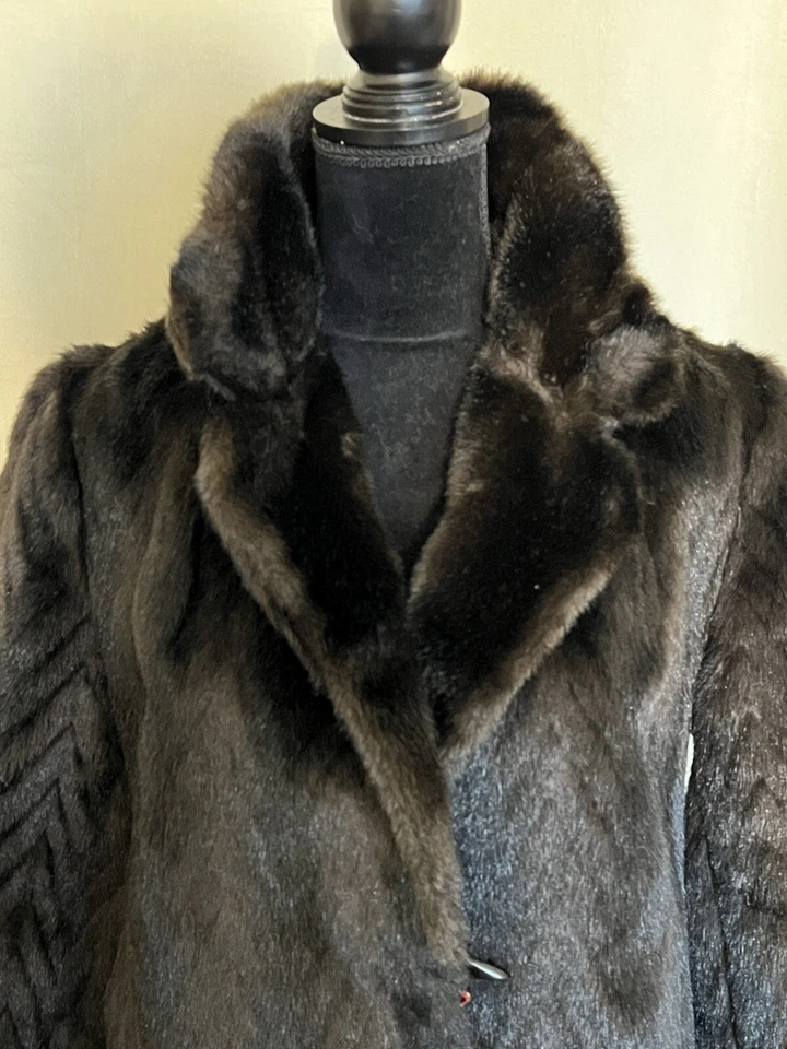 Chaqueta de piel de visón FAUX “Dubrowsky & Perlbinder” para mujer, talla 10 Foto 2 de 4