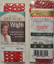 Wrights - Loop Braid - No Iron - 3/8" w - 3 colorways to choose from