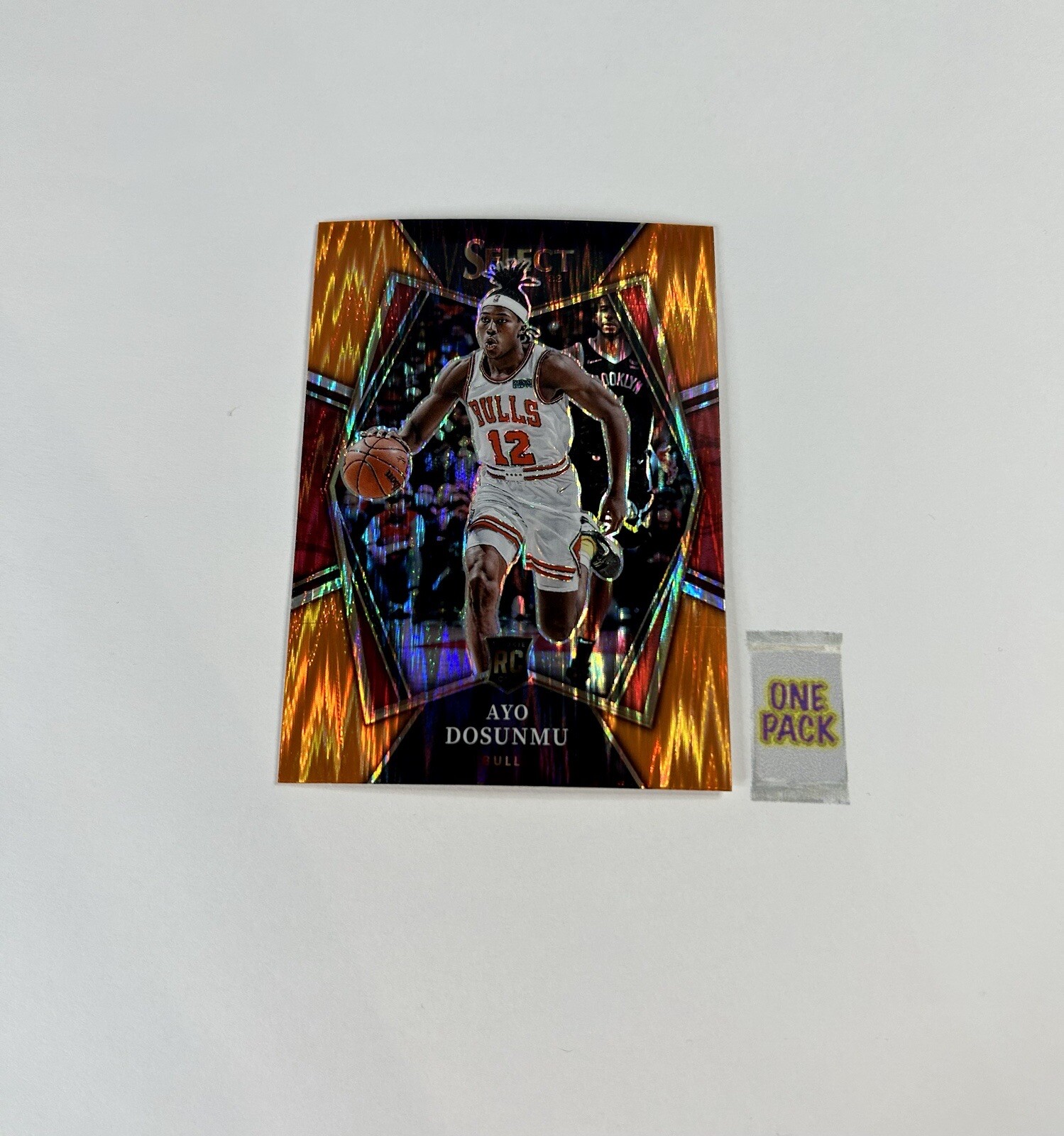 2021-22 Ayo Dosunmu RC Panini Select Premier Level Orange Flash Prizm #154 