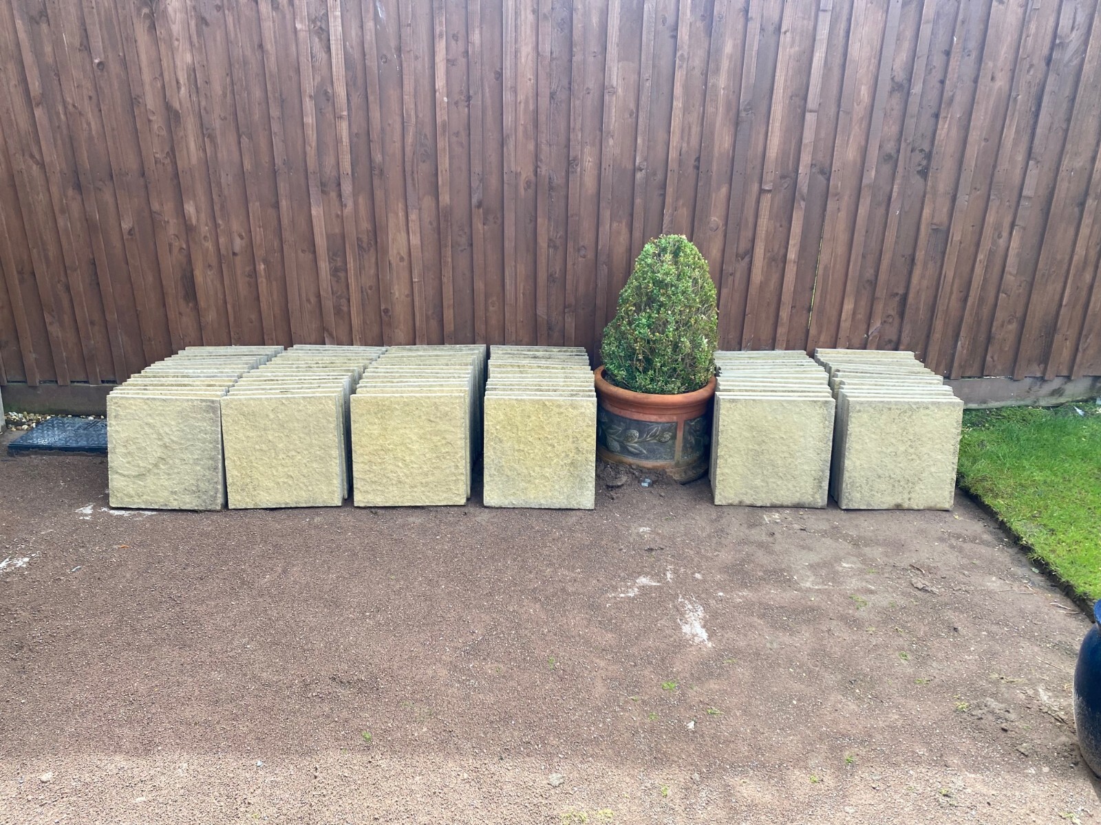 250 Textured Buff Concrete Paving Flags 450mm X 450mm x 50mm Thick eBay